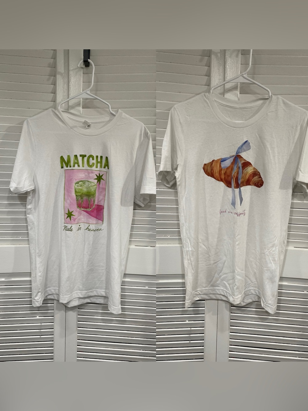 Set of two Graphic White Tees - very stretchy